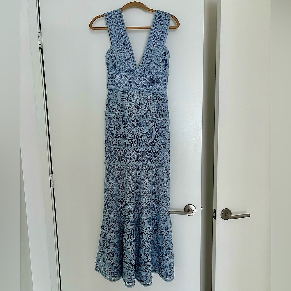 BCBG MaxAzria light blue gown size 2